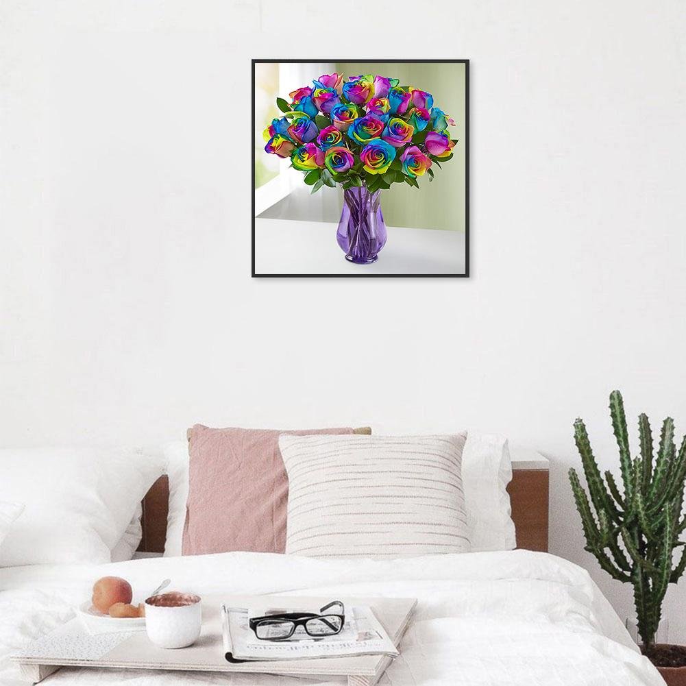 Diamond Painting - Full Round - Colorful Rose 2