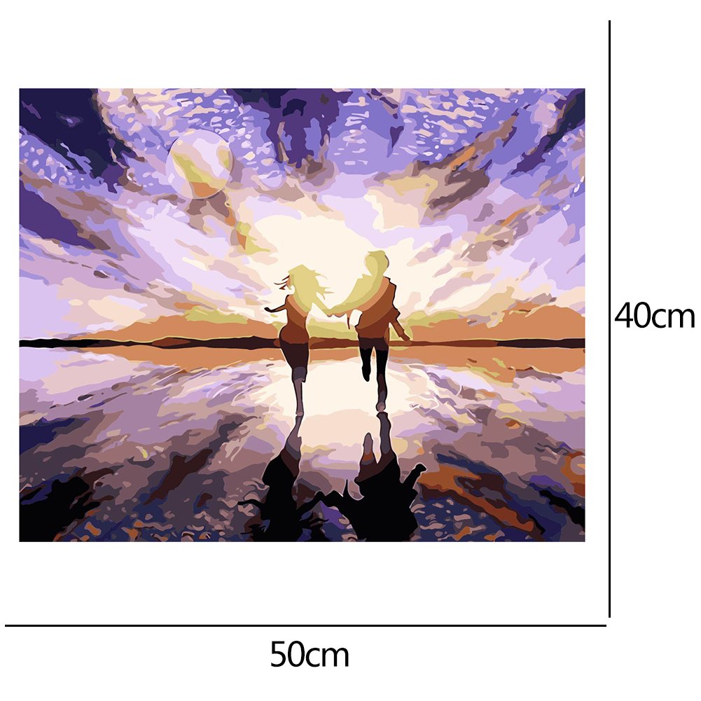 Paint By Number - Oil Painting - Running Couple (40*50cm)