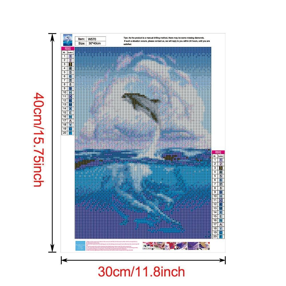 5D DIY Diamond Painting Kit - Full Round - Jumping Dolphin E