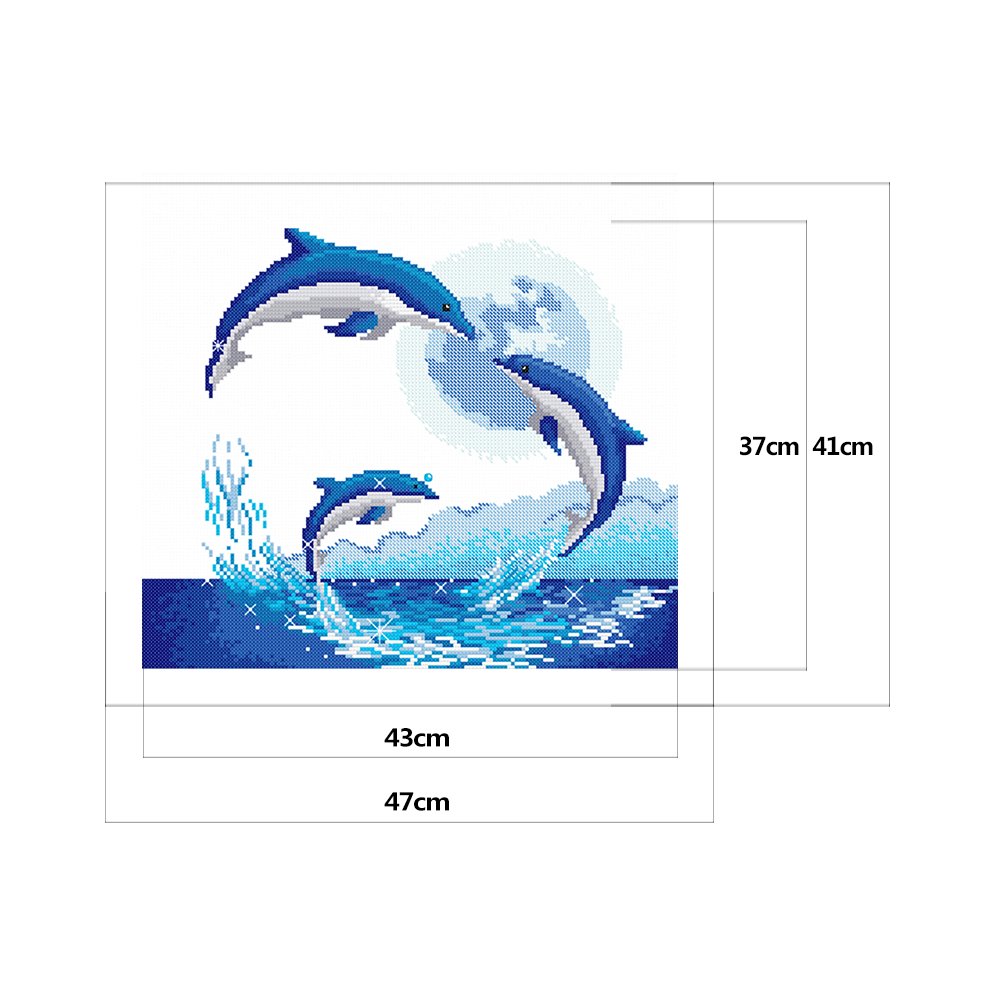 11ct Stamped Cross Stitch - Jumping Dolphin (47*41cm)