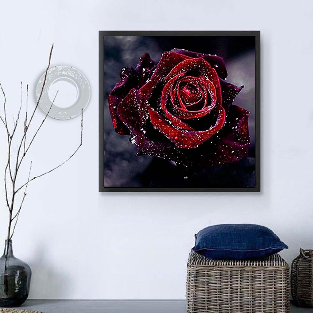 Diamond Painting - Partial Round - Red Rose