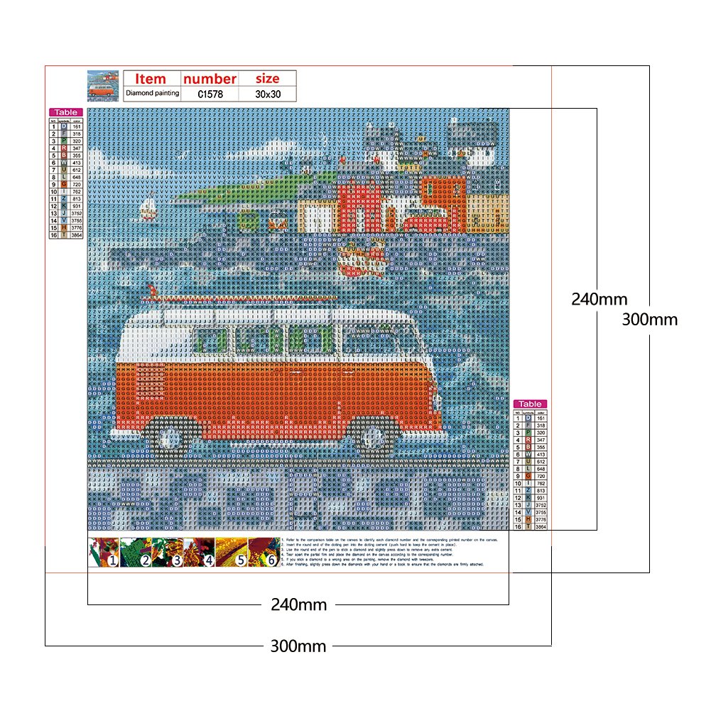 Diamond Painting - Full Round - Bus