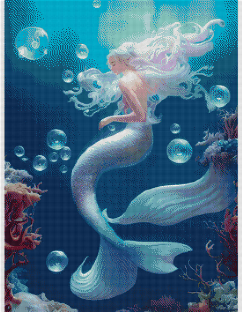 Mermaid Princess | Full Round/Square Diamond Painting Kits 50x70cm 60x80cm