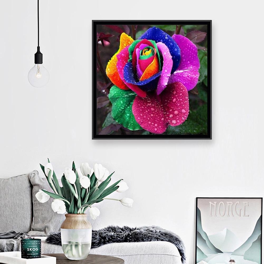 Diamond Painting - Full Round - Colorful Rose 3
