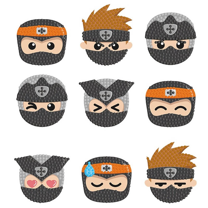 9 pieces 5d diy ninja diamond painting stickers kit