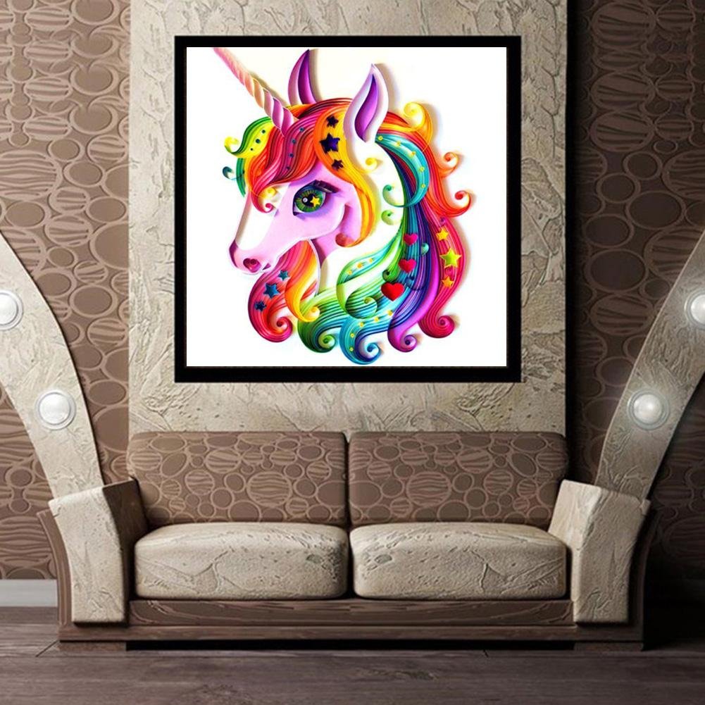 Diamond Painting - Partial Round - Cartoon Unicorn