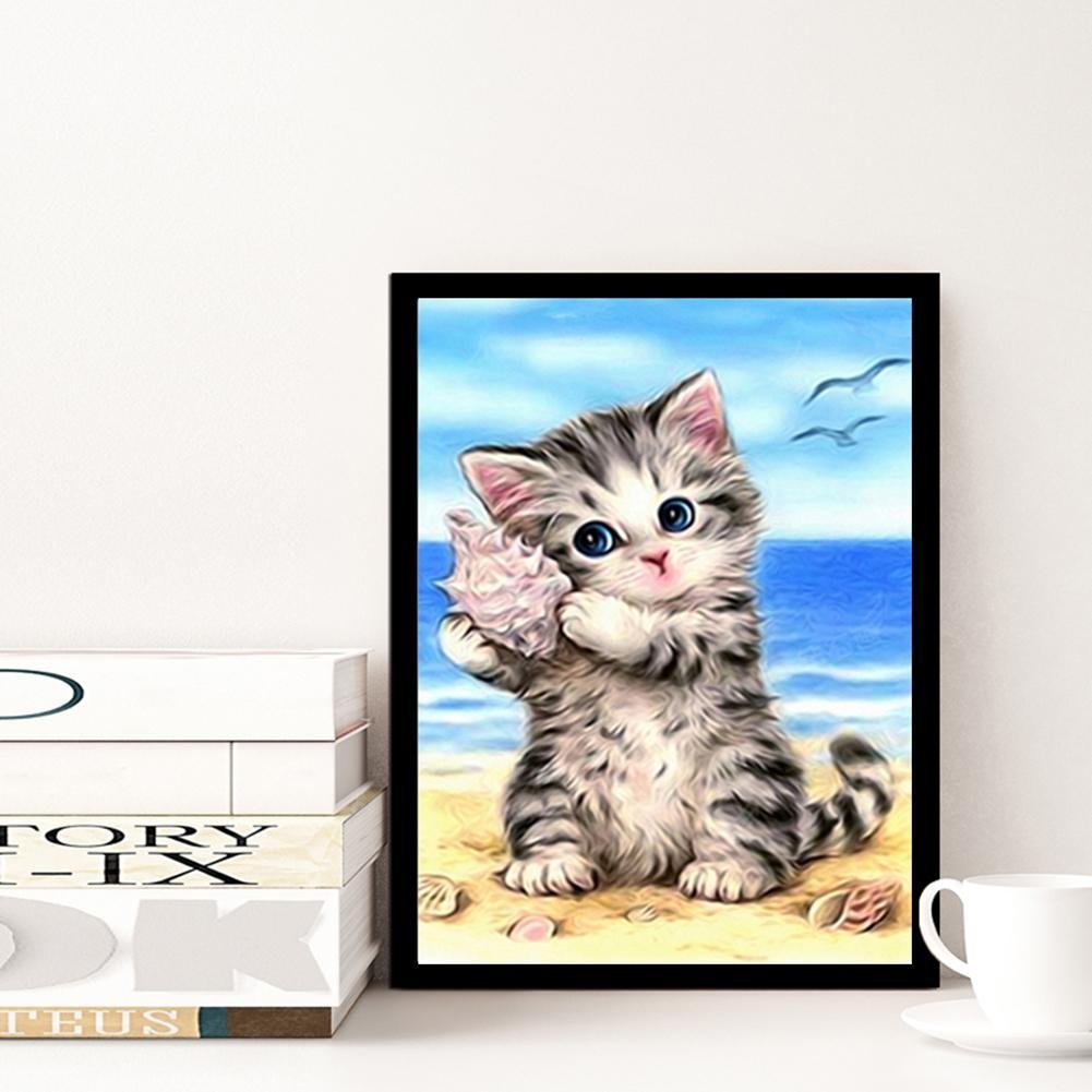 5D DIY Diamond Painting Kit - Full Round - Sea Snail Cat/Kitten