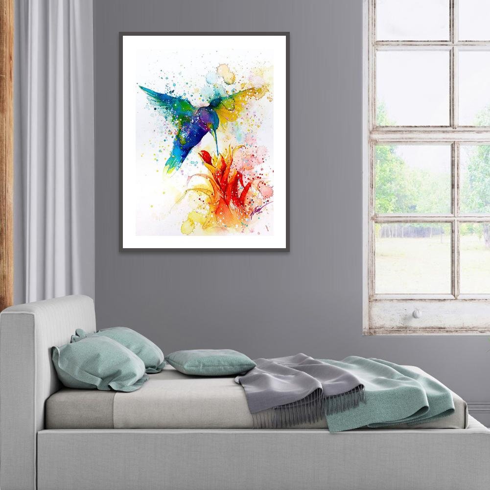 Diamond Painting - Full Round - Bird Flower B