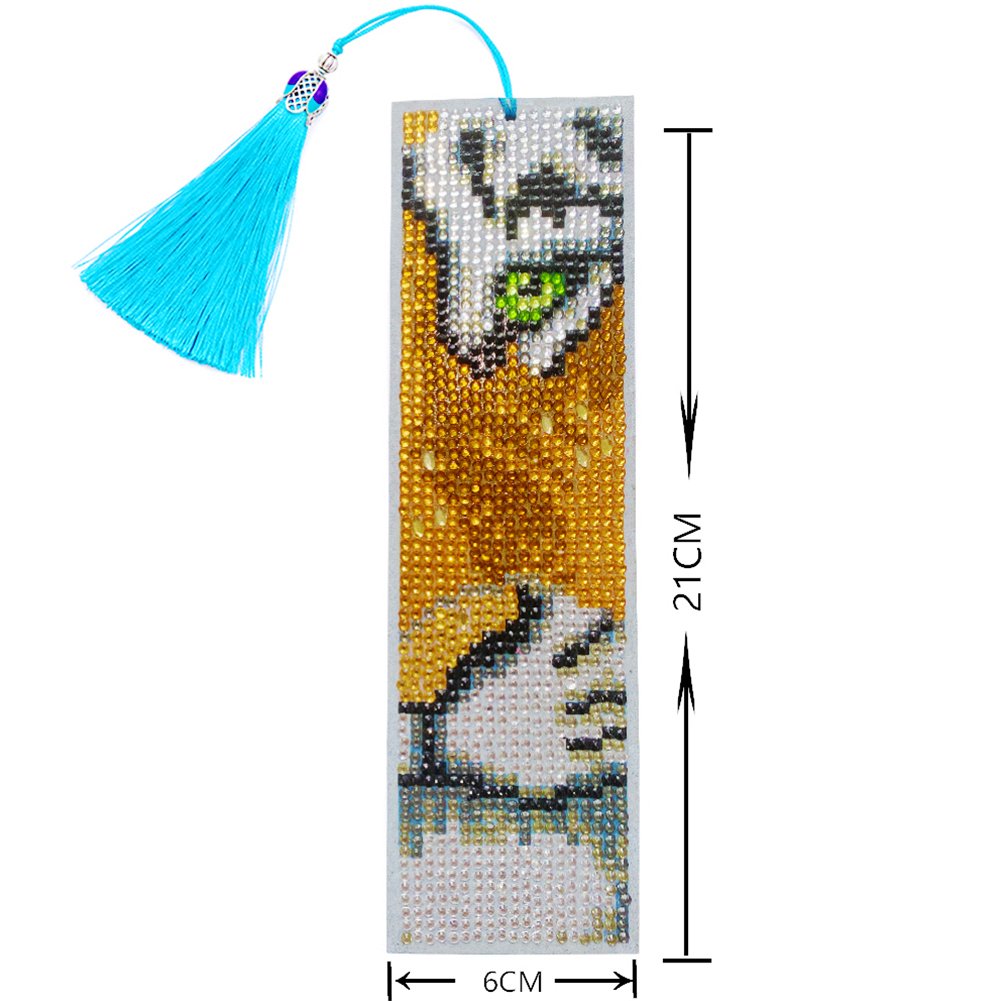 DIY Diamond Painting Bookmark with Tassel Tiger