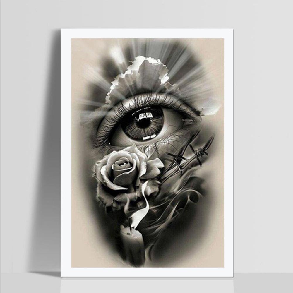 Kit de pintura de diamante DIY 5D - rodada completa - flor de olho preto