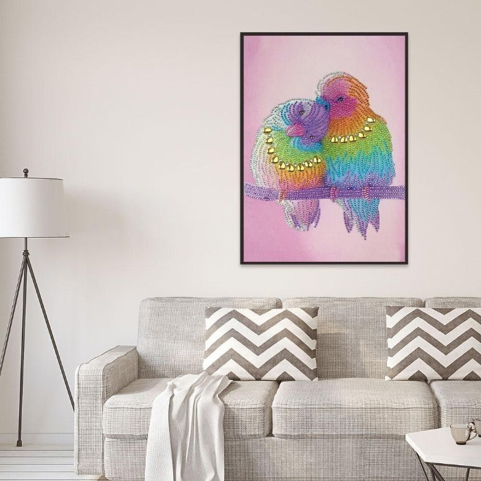 Diamond Painting - Crystal Rhinestone - 2 Colorful Birds【diamondpaintingsart】