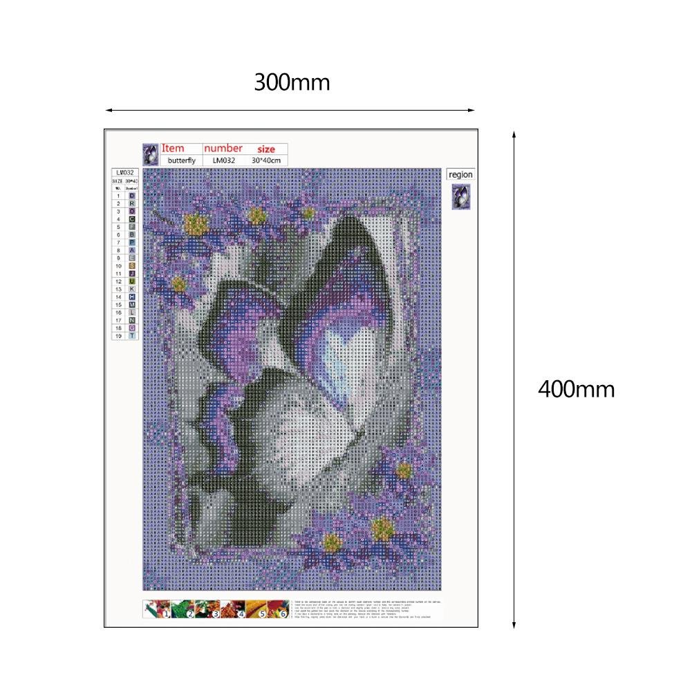 Diamond Painting - Full Round - Purple Butterfly B