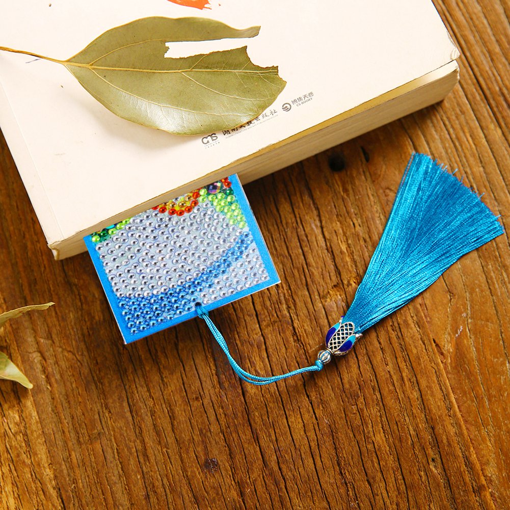 DIY Diamond Painting Bookmark with Tassel Eagle
