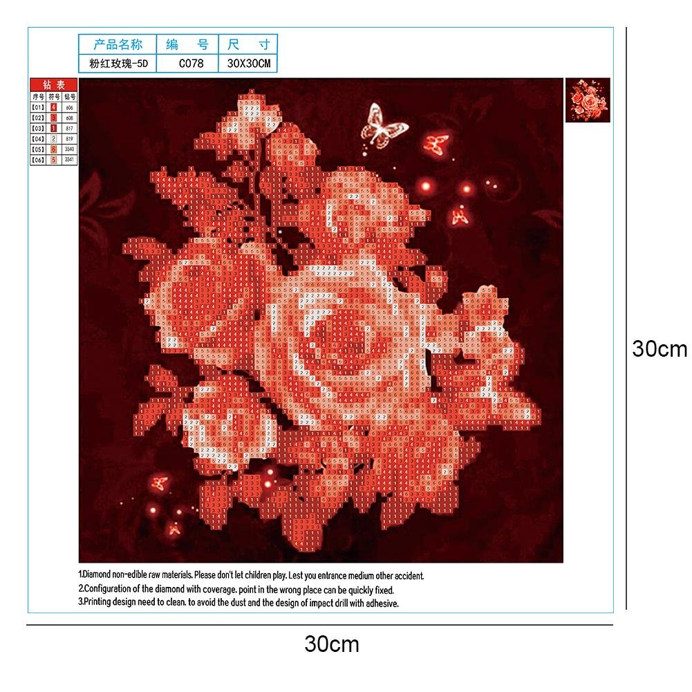 Diamond Painting - Partial Round - Orange Rose