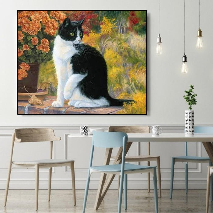 DIY Oil Painting By Number Picture Hand Painted Drawing Acrylic Canvas Black Cat