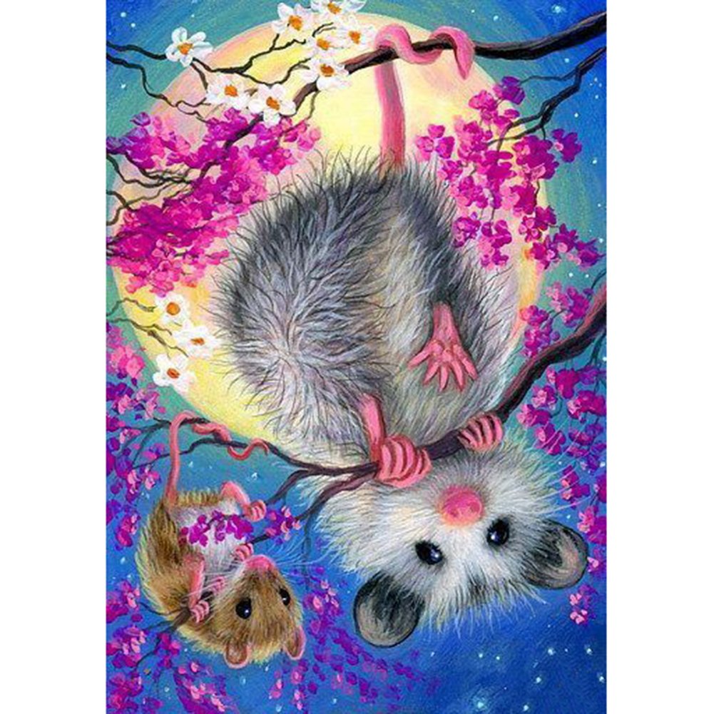 5D Diy Diamond Painting Kit Full Round Beads Hanging Mouse