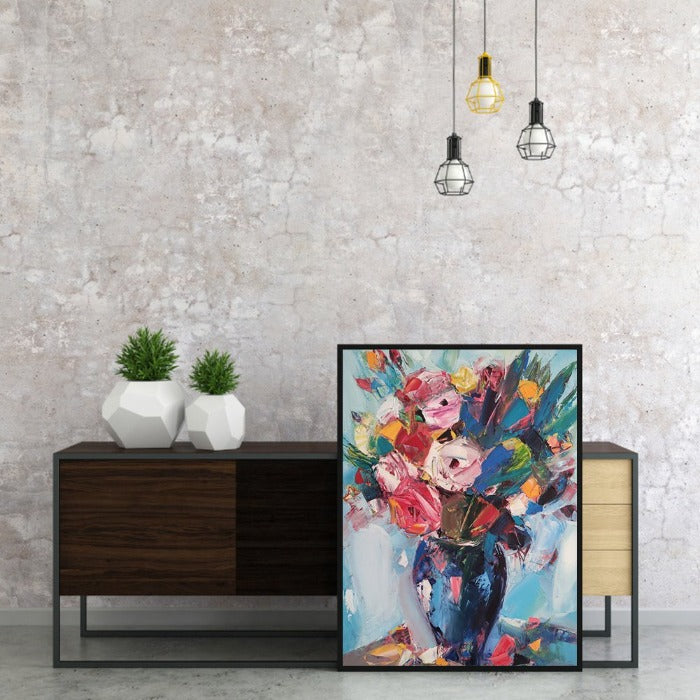 Flower Hand Painted Acrylic Drawing Coloring Picture Home Decor