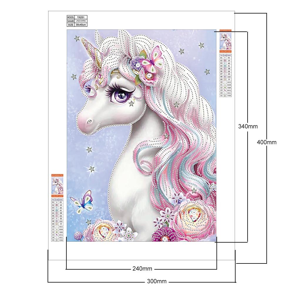 Diamond Painting - Crystal Rhinestone - Unicorn A