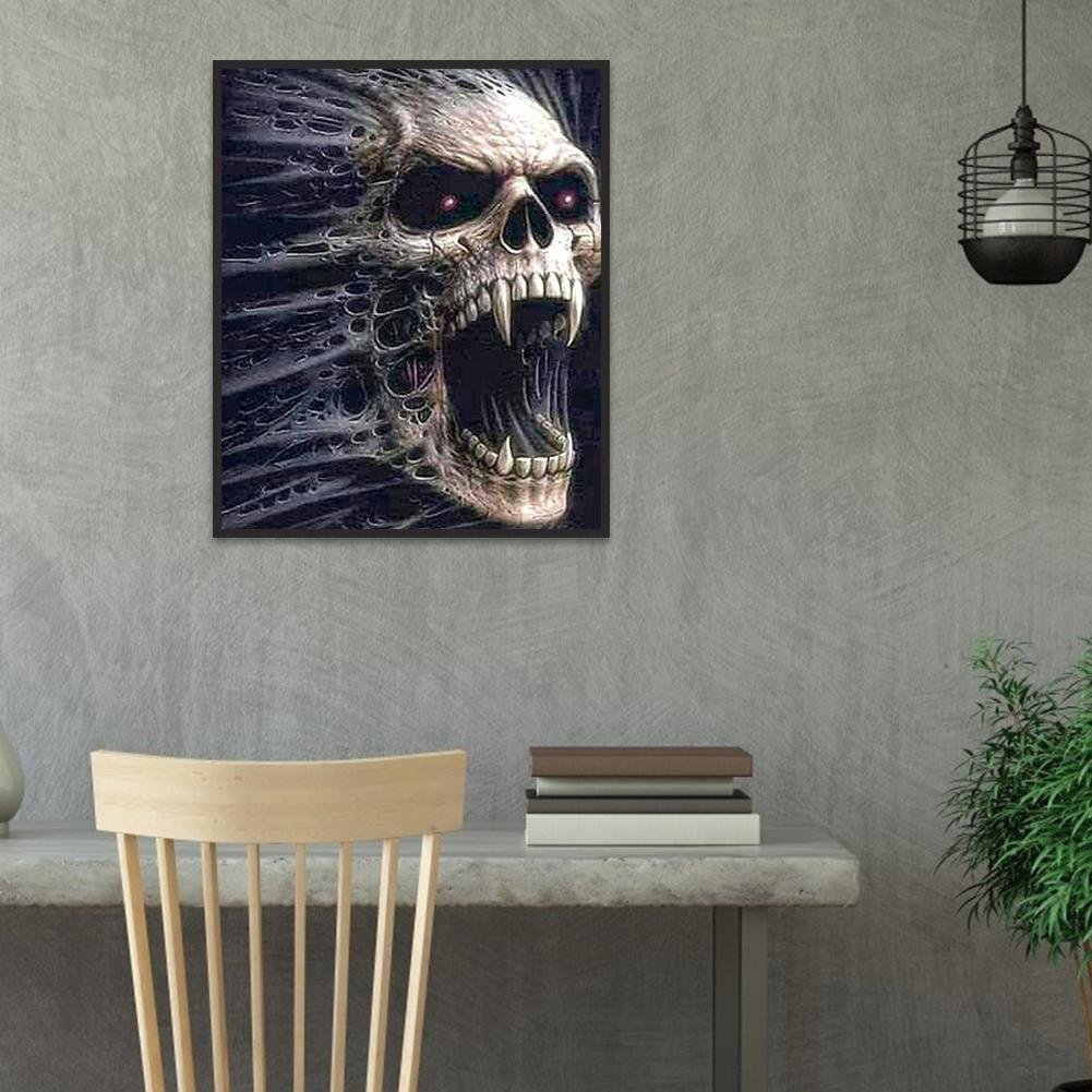 5D DIY Diamond Painting Kit - Full Round - Skull Horror Head