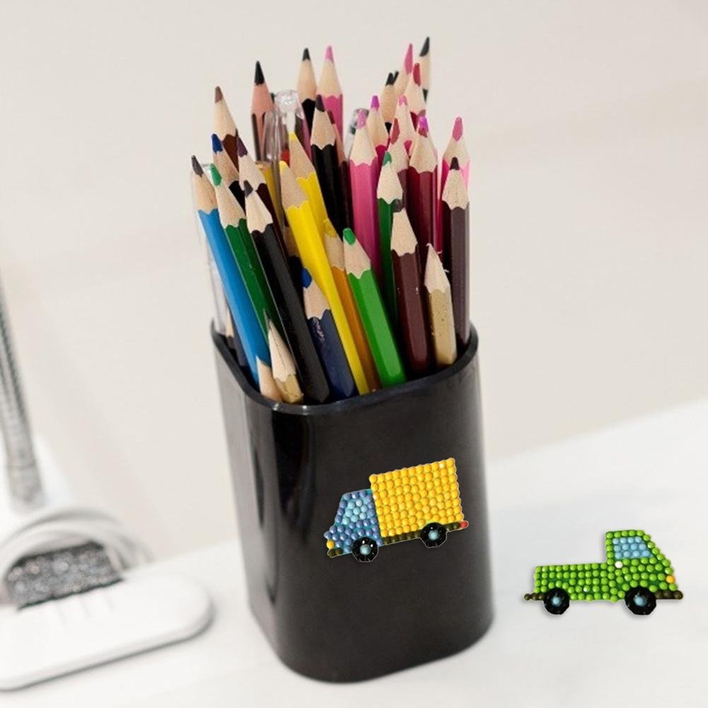 DIY Full Drill Round Cartoon Cars Diamond Painting Puzzle Sticker