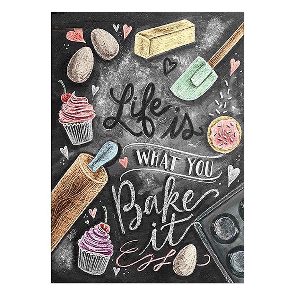 Diamond Painting Partial Round Ice Cream Blackboard