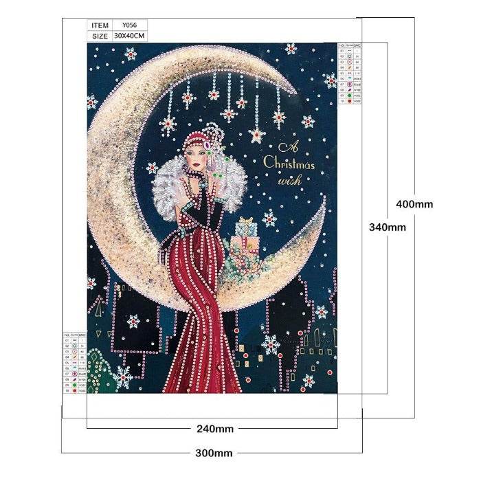 diamond painting kits for beginners Crystal Rhinestone Lady Sit In Moon