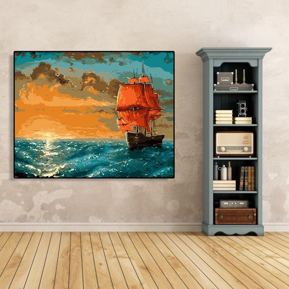 Paint By Number - Oil Painting - Sailing Boat (40*50cm)