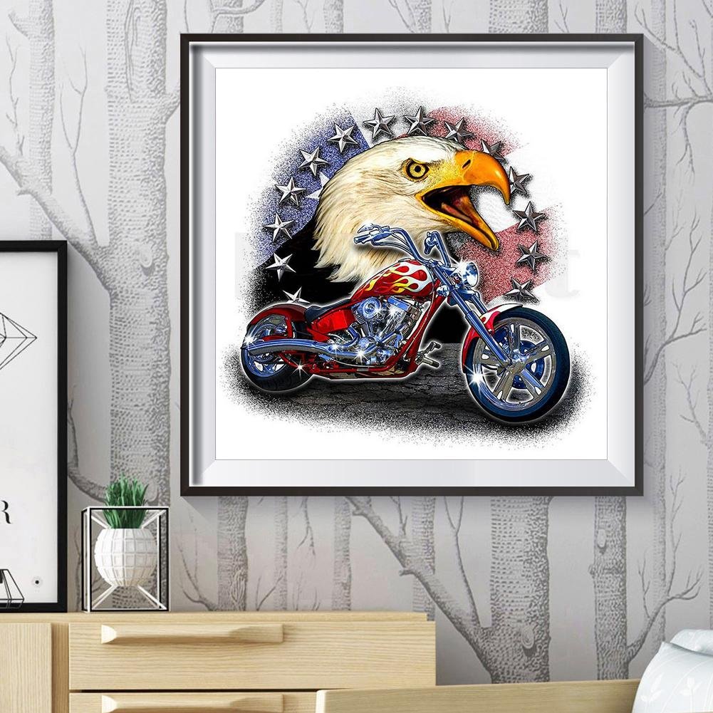 Diamond Painting - Full Round - Motorcycle Eagle