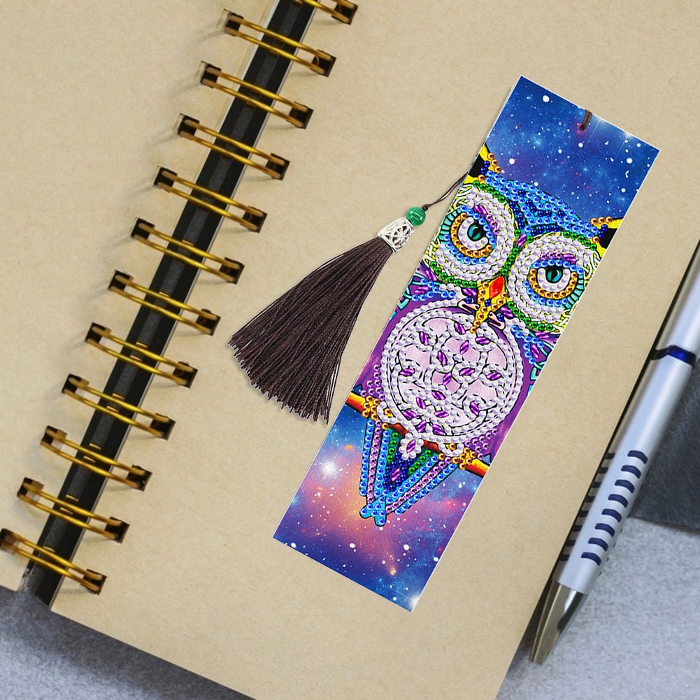 2pcs Birds DIY Special Shaped Diamond Painting Leather Embroidery Bookmark