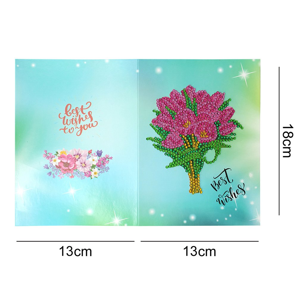 DIY Diamond Painting Greeting Card - Flowers