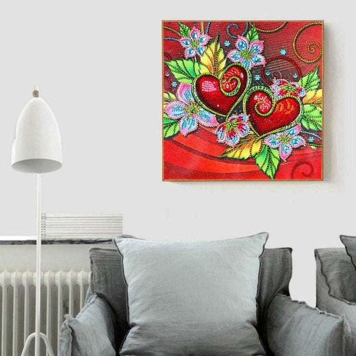 part drill special Diamond Painting - Crystal Rhinestone - Love Flower