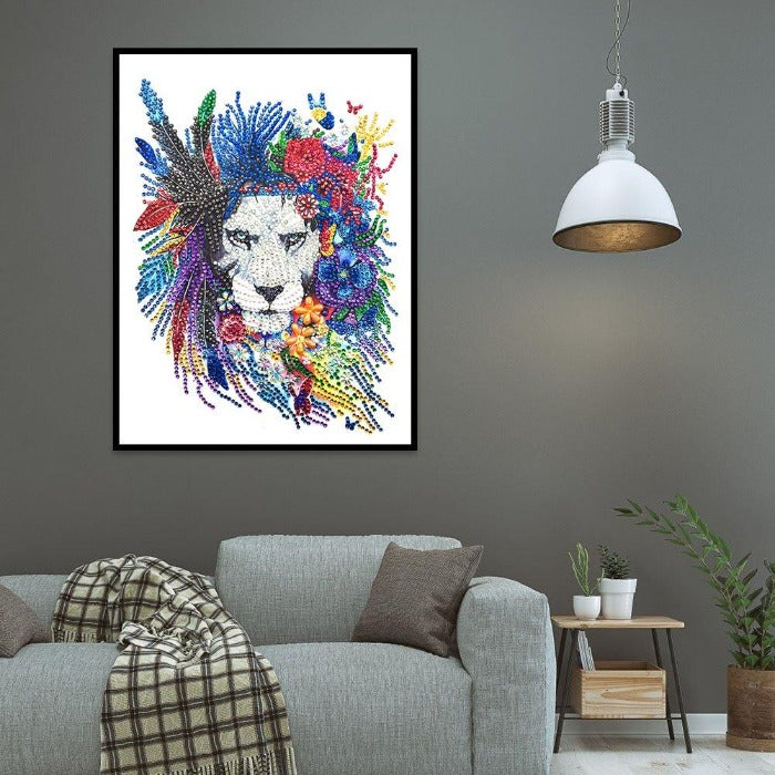 Lion 5D Crystal Rhinestone Diamond Paintings Art Type: EF646 Material: rhinestones + canvas