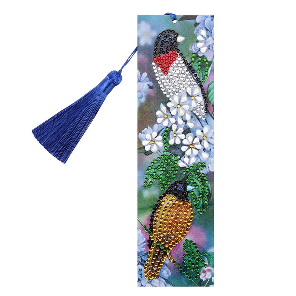 DIY Bird Special Shaped Diamond Painting Creative Leather Tassel Book Marks?¡é