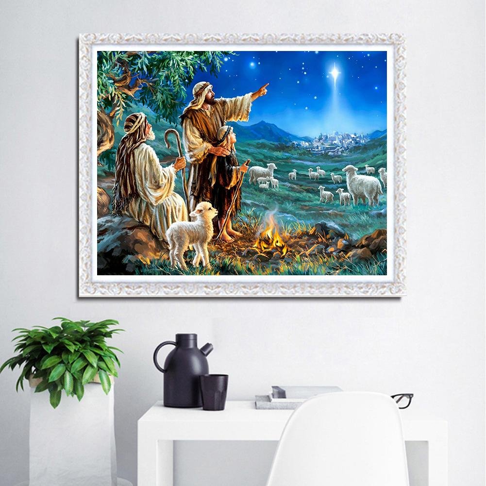 Diamond Painting - Full Round - Shepherd Family