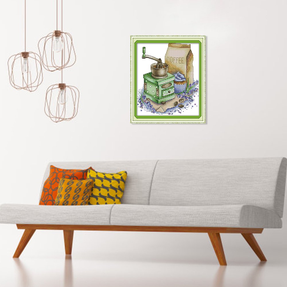 14ct Estampado Ponto Cruz - Café (27*22cm)