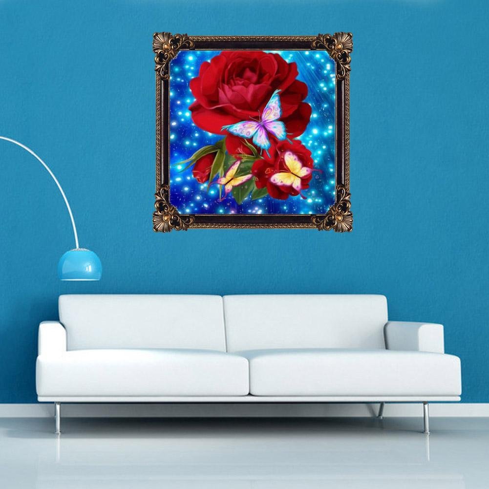 Diamond Painting - Partial Round - Red Rose 2