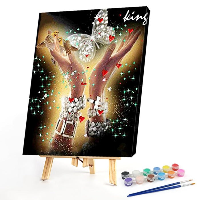 Butterflies Paint By Numbers Kit DIY Frameless Picture On Canvas