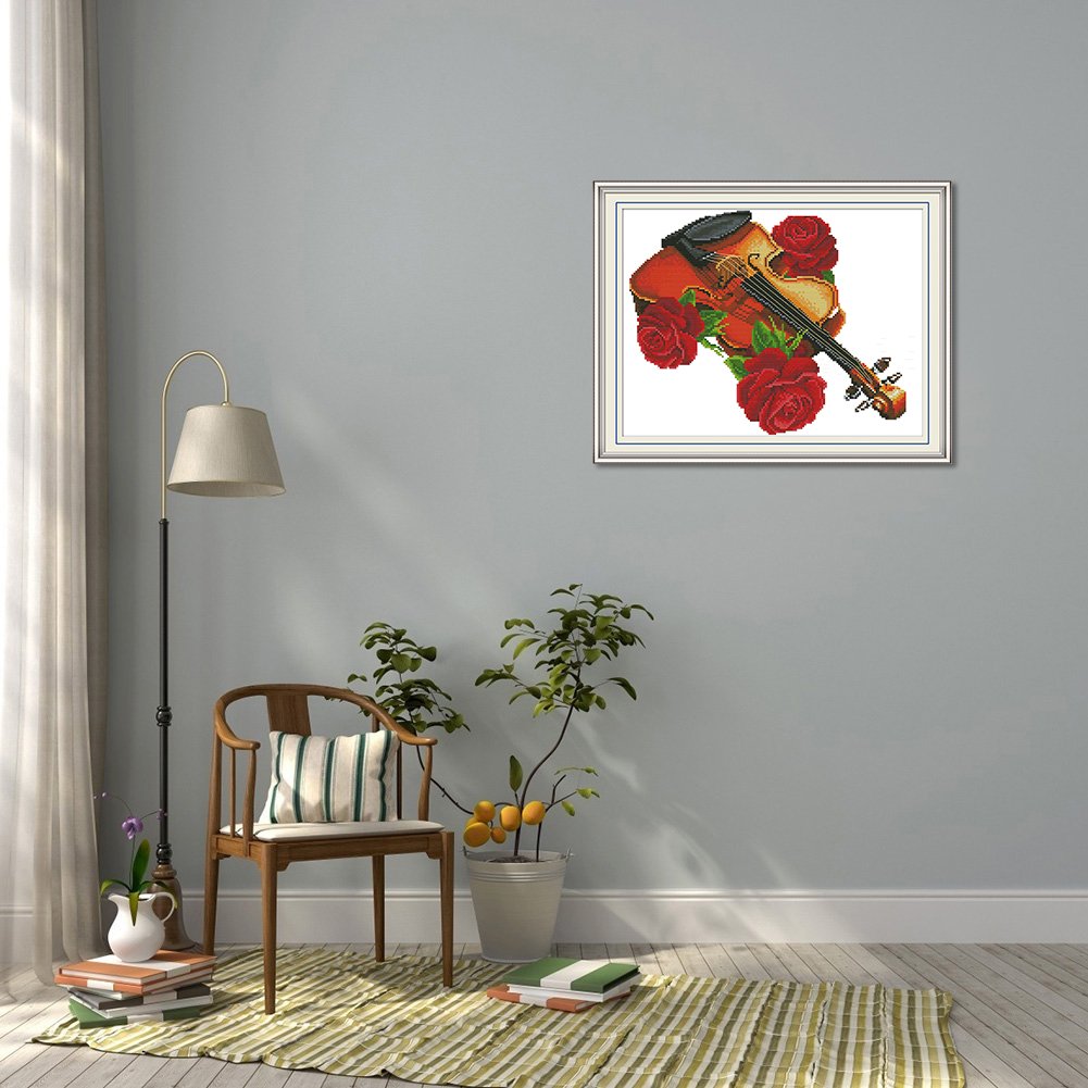 14ct Stamped Cross Stitch - Violin (36*29cm)