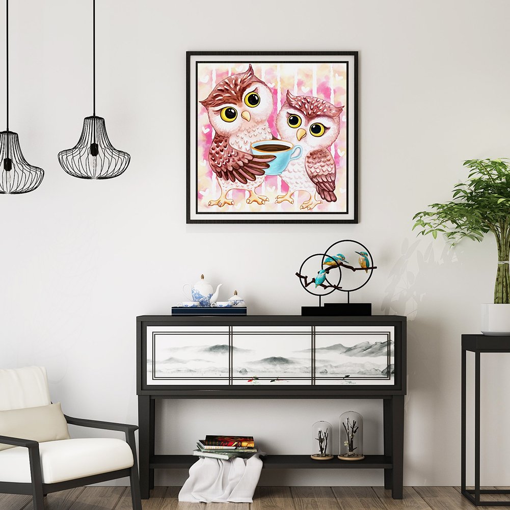 Diamond Painting - Full Round - Cute Owls