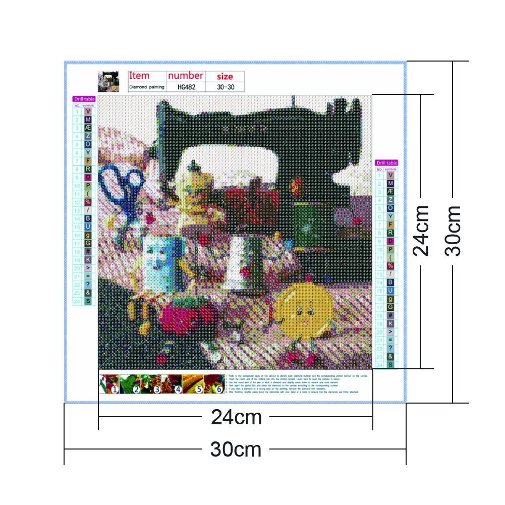Diamond Painting - Full Round - Cartoon Sewing Machine