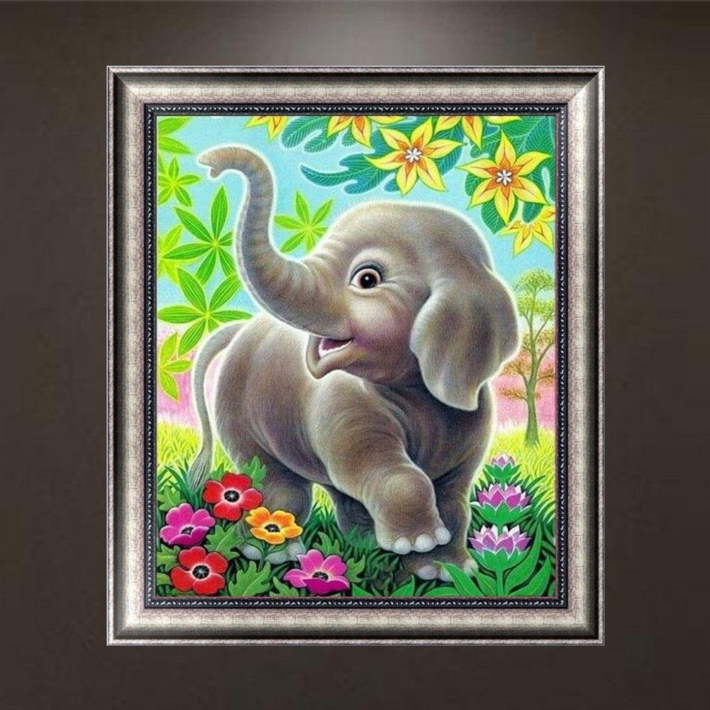 Diamond Painting - Partial Round - Elephant
