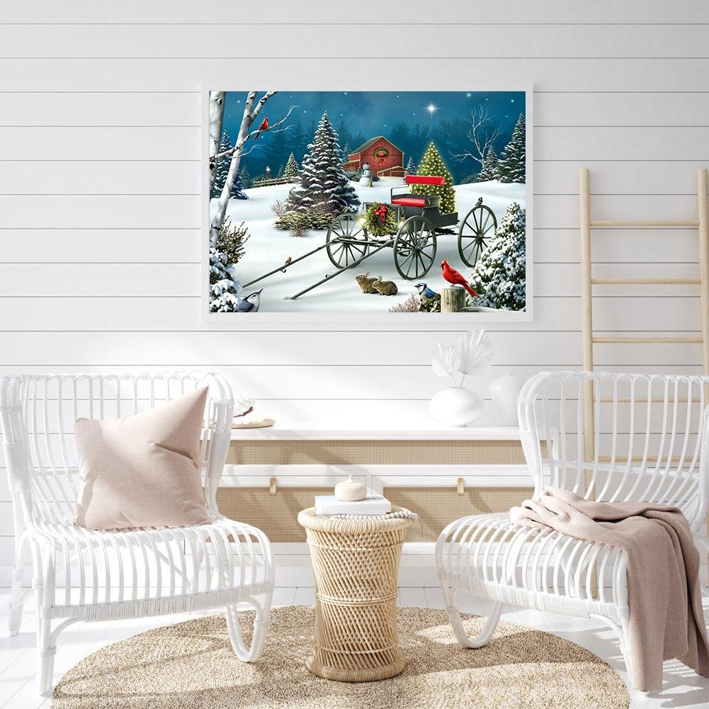 Pintura Diamante - Rodada Completa - Carruagem de Natal