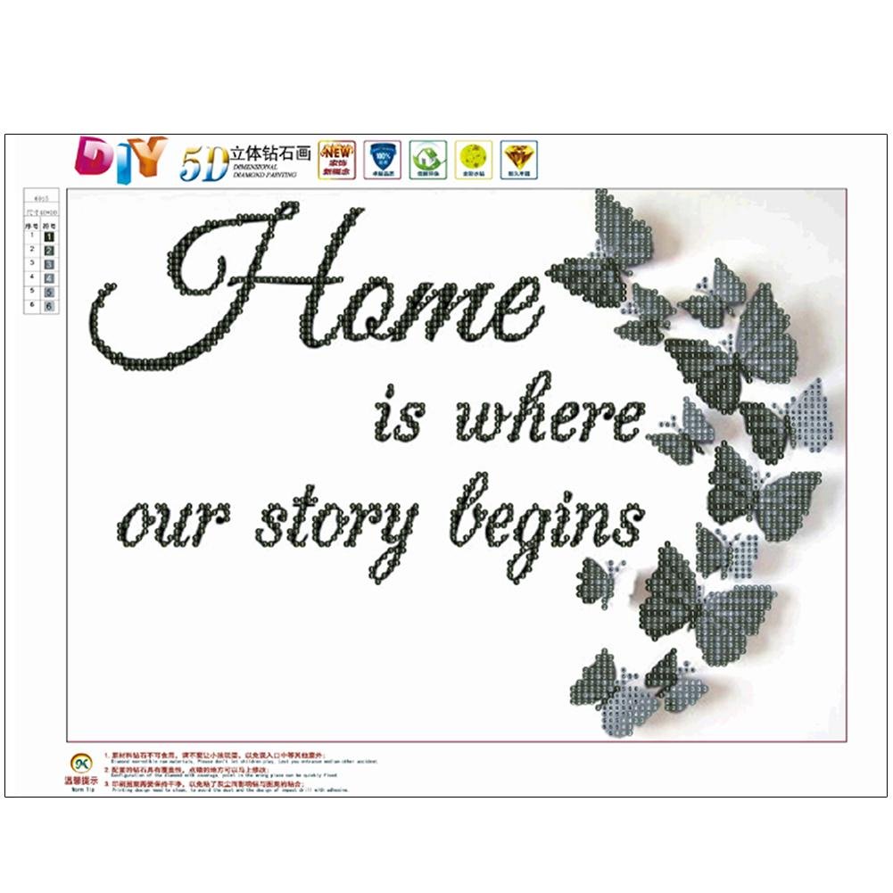 Diamond Painting - Partial Round - Story Begins from Home