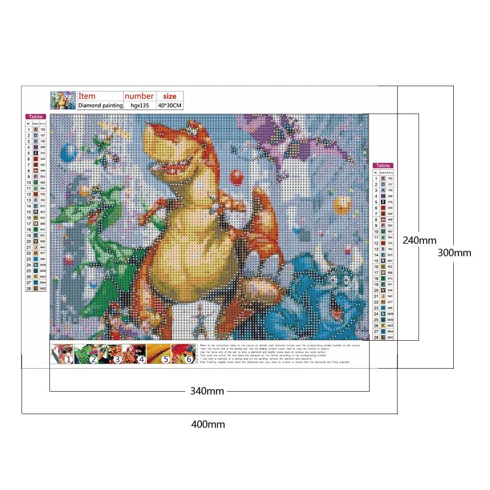 Diamond Painting - Full Round - Cartoon Dinosaur