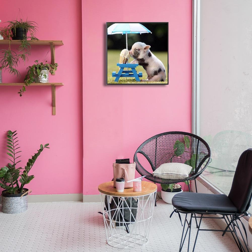Diamond Painting - Full Round - Pig 2