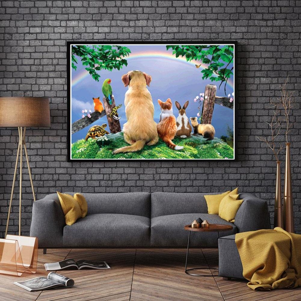 Diamond Painting - Full Round - Animal Enjoy Rainbow