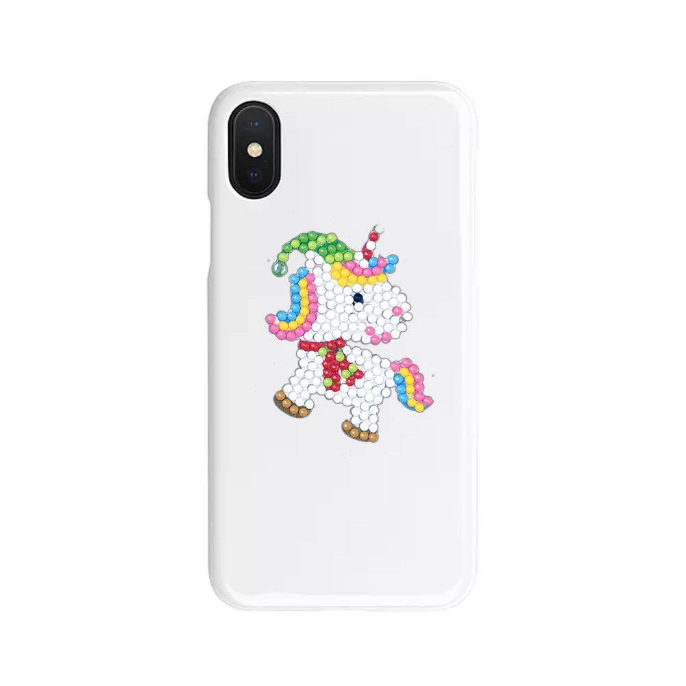 6pcs Whie Unicorn DIY Round Diamond Painting Stickers