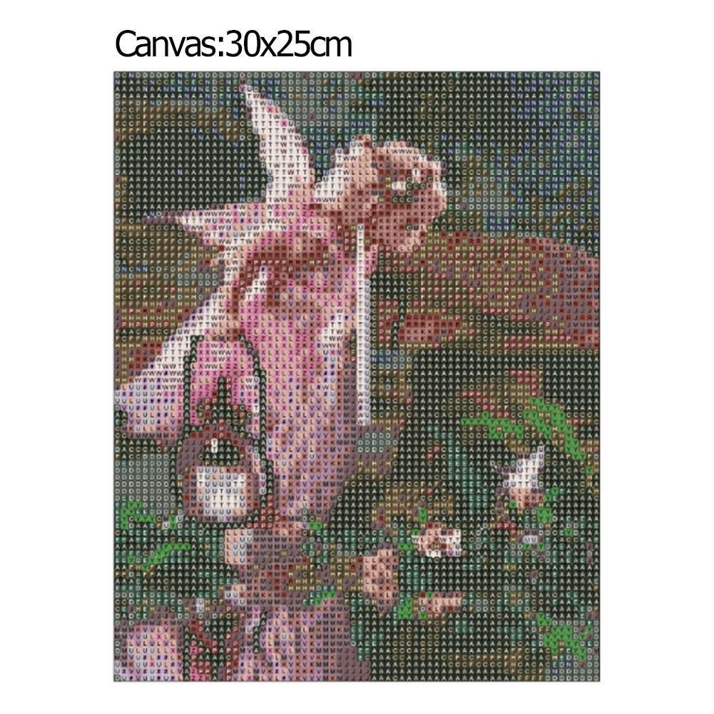 Pintura Diamante - Redondo Completo - Pequeno Ângulo Rosa