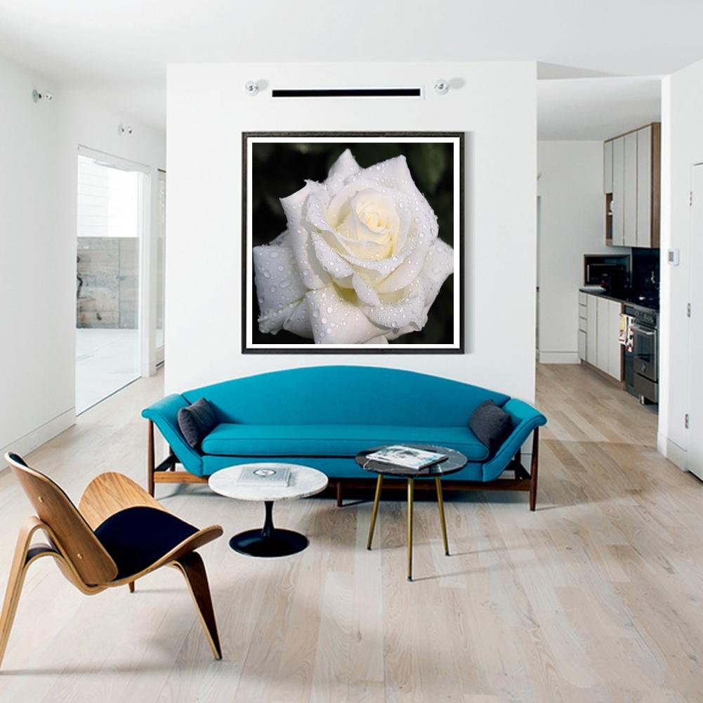 Pintura Diamante - Redondo Parcial - Rosa Branca