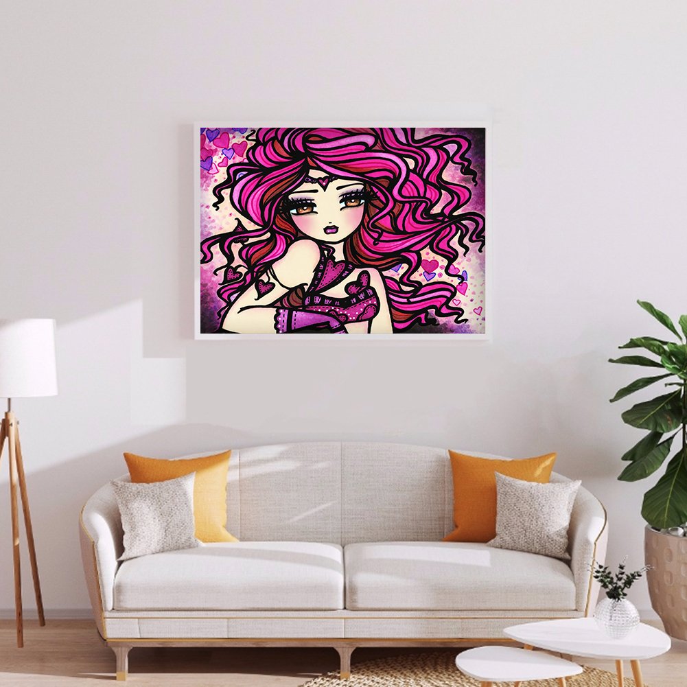 Diamond Painting - Full Round - Girl with Big Eyes B